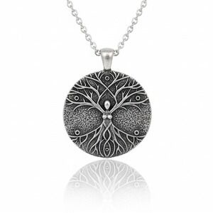 Tree of Life Pendant Necklace Silver Tone‎ Goddess Spiritual Jewelry